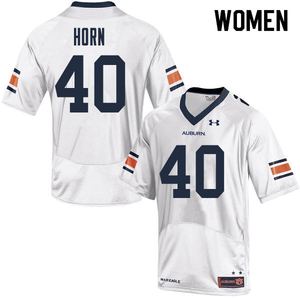 Women Auburn Tigers #40 Beau Horn College Football Jerseys Sale-White